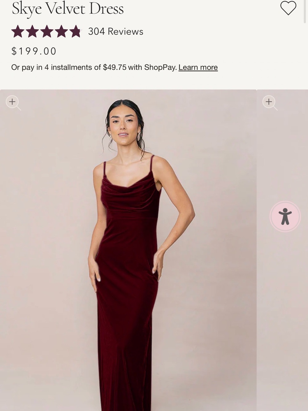 Revelry Velvet Cowl Neck Dress - Burgundy